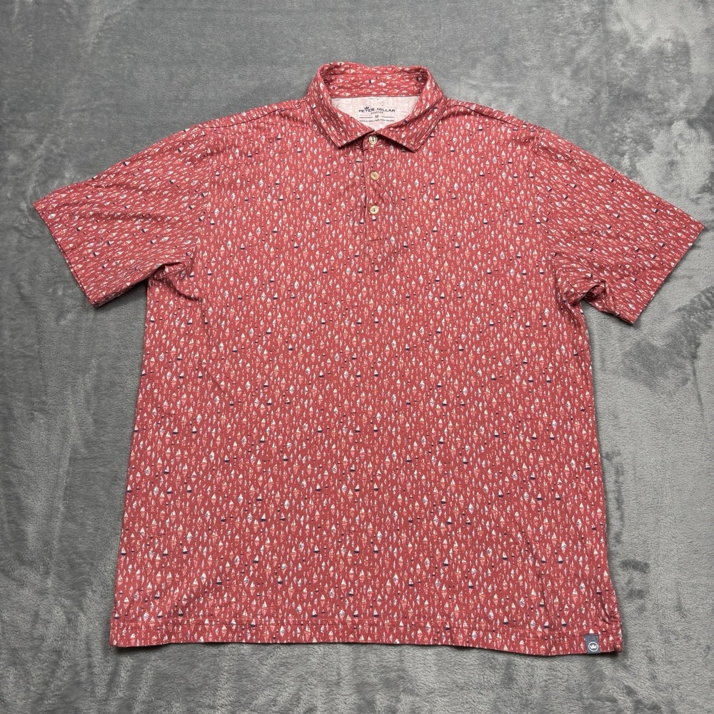 Peter Millar Seaside Regatta Reflection Pima Cotton Polo Men's Size Medium
